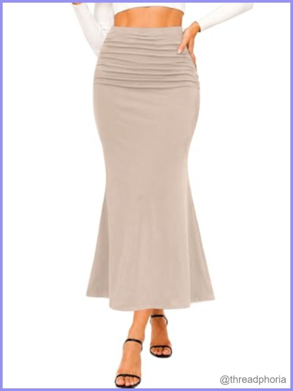 Boho Floral Mesh High Waist Mermaid Hem Maxi Skirt Viscose Elastane Women